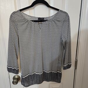 The Limited Black and White Patterned Blouse